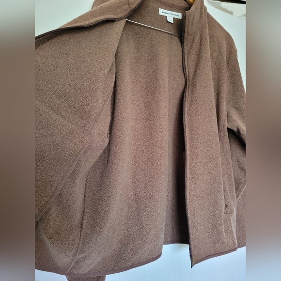 Amazon Essentials Men's Polar Fleece Knit Jacket Full Zip Biege Heather Large - Picture 12 of 15